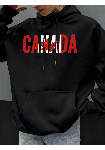 Startmore Startmorekanada Akçaağaç Yaprağı Tasarım Erkekler Hoodie Cep Hoody Çok Renkli Rahat Kazaklar Sonbahar Siyah