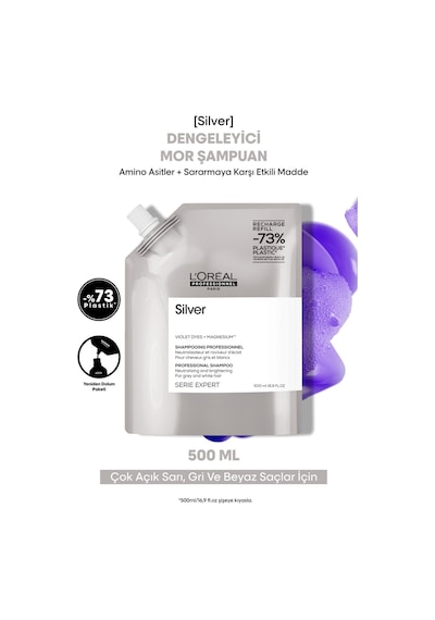 L'Oréal Professionnel Serie Expert Silver Renk Dengeleyici Mor Şampuan Refill 500 ML