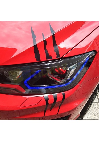 Monster Pençe Kaput Far Cam Oto Sticker Araba Etiket Yapıştırma