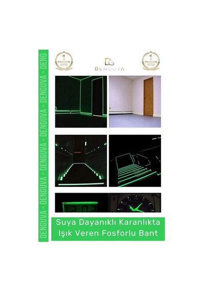 Karanlıkta Işık Veren Yansıyan 12 Metre Fosforlu Yeşil Şerit Bant Kendinden Yapışkan Reflektör Bant