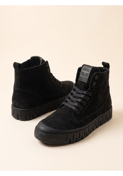 Bafaş 038601hn Siyah Hakiki Dana Derisi Tokalı Bilekli Erkek Sneaker