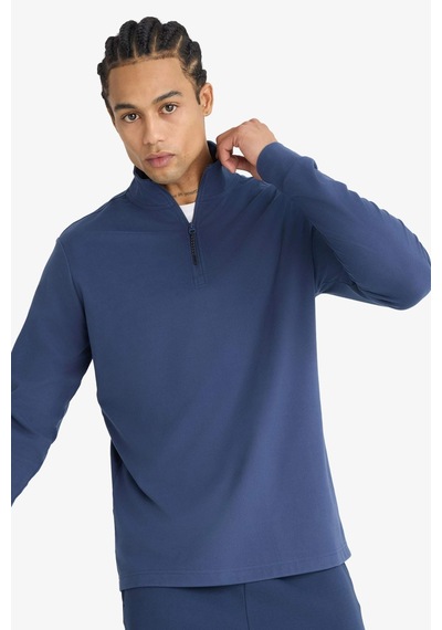 Defacto Defactofit Standart Fit Dik Yaka Yarım Fermuarlı Polar Sporcu Sweatshirt F2302ax25wnnv94 Lacivert