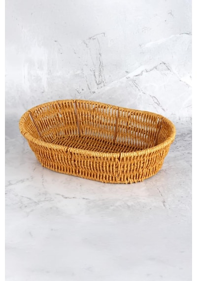 Digithome Oval Rattan Mini Ekmek Sepeti - Bb6063 Turuncu