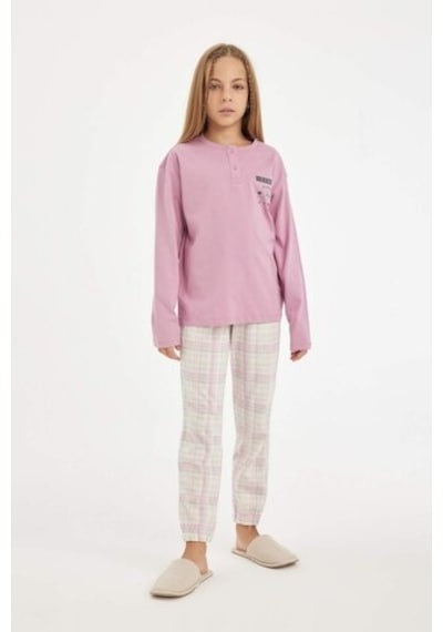 Defacto Kız Çocuk Pijama Takımı Yazı Baskılı Uzun Kollu Üst Uzun Alt D2117A824AUBR82 Bordo Defacto Kız Çocuk Pijama Takımı Yazı Baskılı Uzun Kollu Üst Uzun Alt D2117A824AUBR82 Bordo
