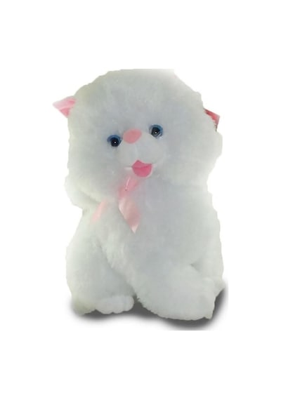 Sevimli Kokoş Peluş Kedi Eğitici Uyku Arkadaşı Oyuncak Beyaz