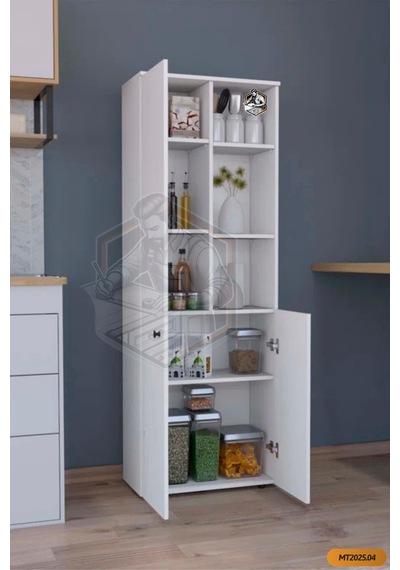 Tamamı Mdf 2 Kapaklı Ve Açık Raflı Çok Amaçlı Mutfak Dolabı/kavan