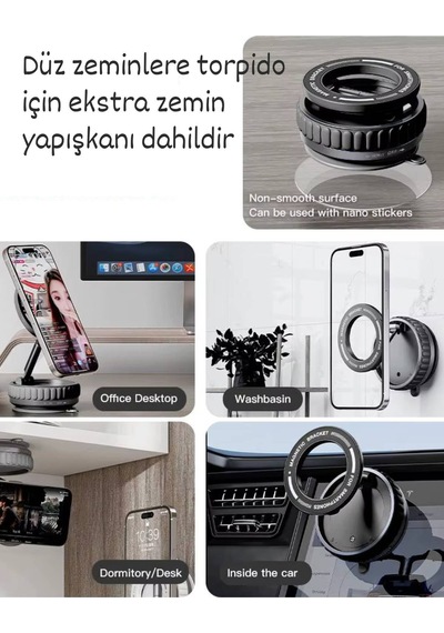 Plentiful Araç Cam Telefon Tutucu 60derece Dönebilir Araç Cam Ayna Uyumlu K11 1