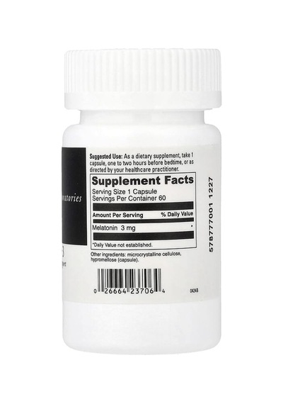 Davinci Laboratories, Melatonin-3, 3 Mg, 60 Capsules