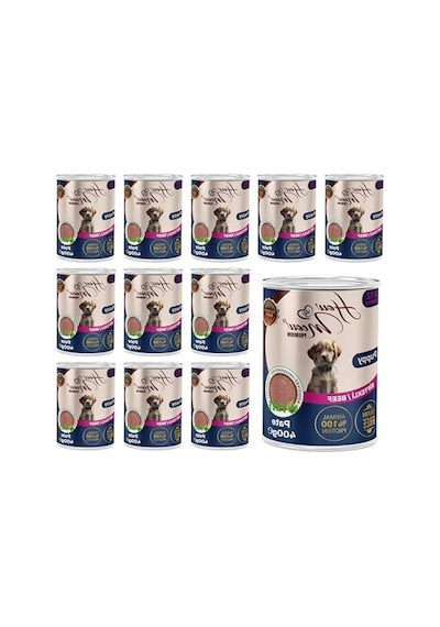 Yavru Köpekler İçin Biftekli Pate, 400 Gramlık 12 Adet Set