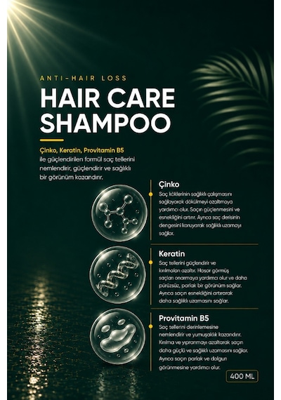 Louvess Dökülme Karşıtı Keratin Çinko ve Provitamin B5 ile Güçlendirilmiş Şampuan 400 ML