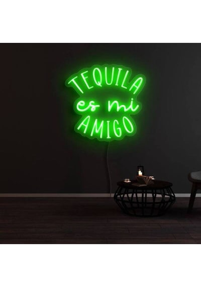 Tequıla Es Mi Amıgo Yazılı Neon Tabela Yeşil