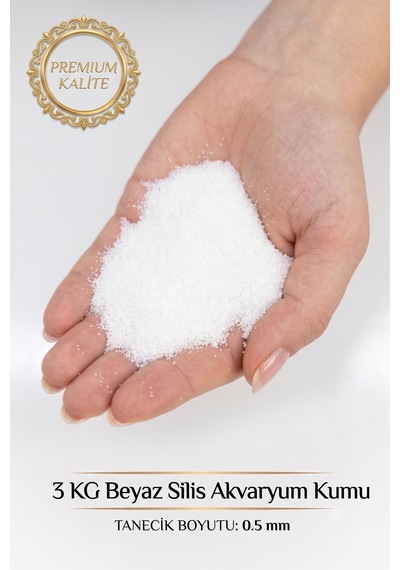 3 Kg Beyaz Silis Akvaryum Kumu 0.5 Mm İnce Taneli Doğal Akvaryum Kumu Tatlı Su Ve Bitkili Akvaryum İçin