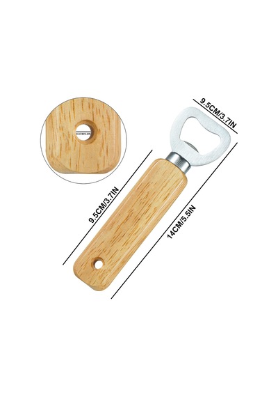Bambu Saplı Metal Şişe Açacağı Gazoz Soda Meşrubat Kapak Açacak Ergonomik Mutfak Aparatı 14 Cm