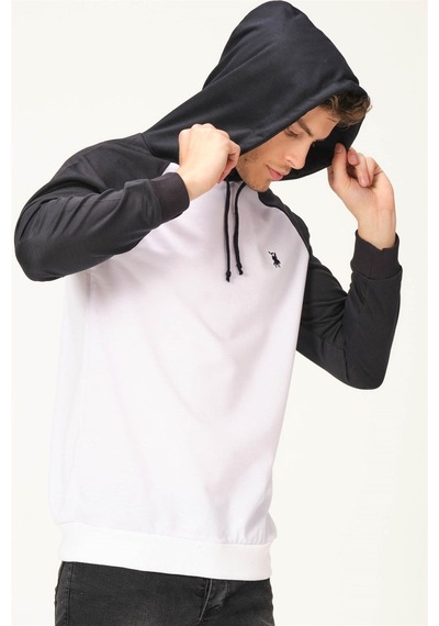 V4005 Dewberry Erkek Sweatshırt-beyaz-lacivert Beyaz-lacivert