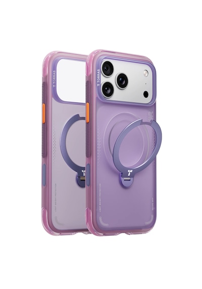 Torras Apple iPhone Uyumlu 17 Pro O Stand Q3 Spin Air Serisi Magsafe Kılıf - Lacivert Mor