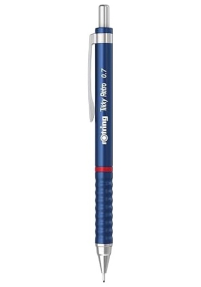 Retro Versatıl Mekanizmalı Kalem Metalik Mavi 0.7 Mm -