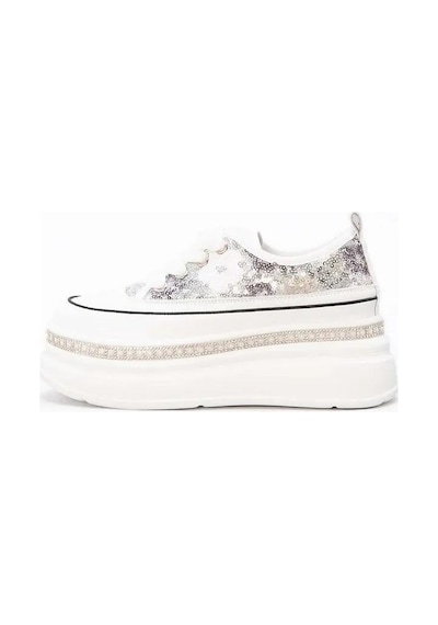 Guja 25y423-6 Gizli Dolgu Pulpayetli Kadın Sneaker Ayakkabı Gri