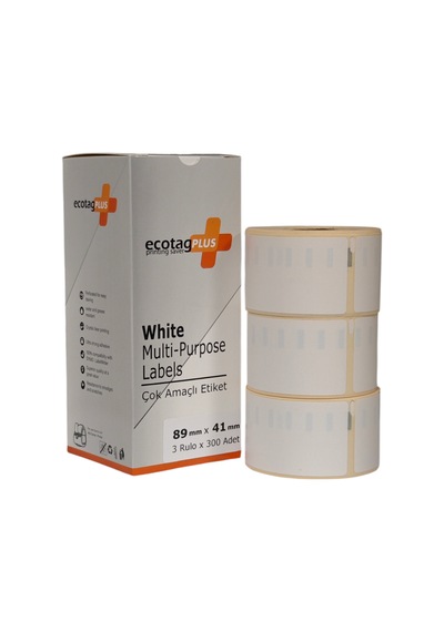 Ecotagplus Dymo Muadili Etiket - 89 Mm X 41 Mm - 3 X 300 Adet - Eko Paket - 11356 1