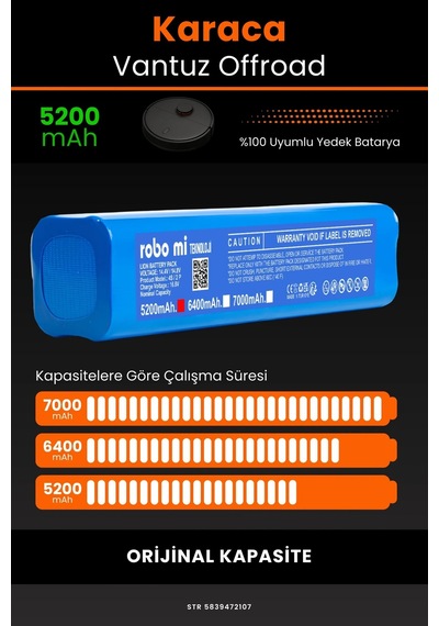 Karaca Vantuz Offroad 5200mah Robot Süpürge Bataryası