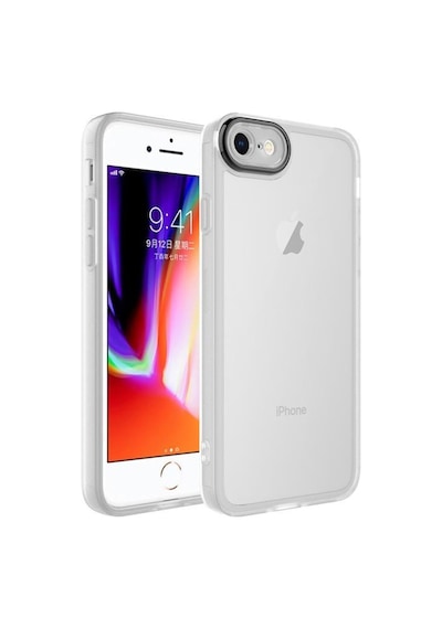 Apple Uyumlu iPhone Se 2020 Kılıf Metal Kamera Korumalı Transparan Renkli Kapak