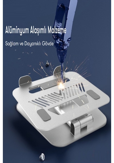 Notebook / Macbook Modelleri İle Uyumlu Uzayabilen Katlanabilir Ayarlı Çok Sağlam Alüminyum Tutucu