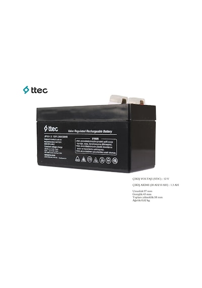 12 Volt 1.3A Akü -12V 1.3 Ah Bakımsız Kuru Akü 2024 Üretim