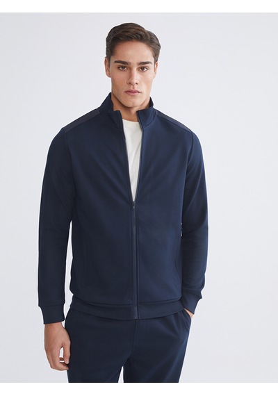 Lcwaıkıkı Classic Lacivert Dik Yaka Erkek Fermuarlı Sweatshirt