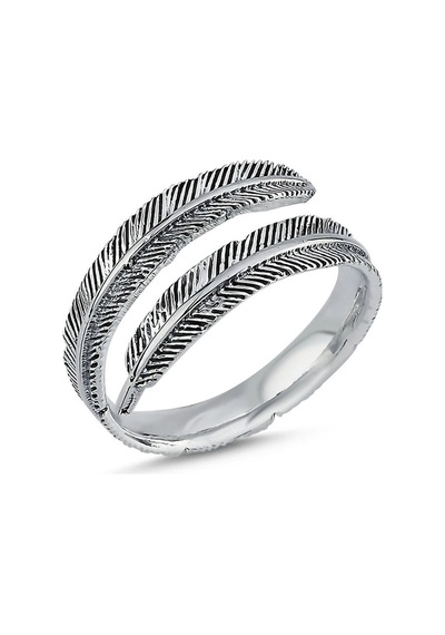 Eyelashes Silver 925 Ayar Gümüş Yaprak Desenli  Ayarlanabilir Yüzük