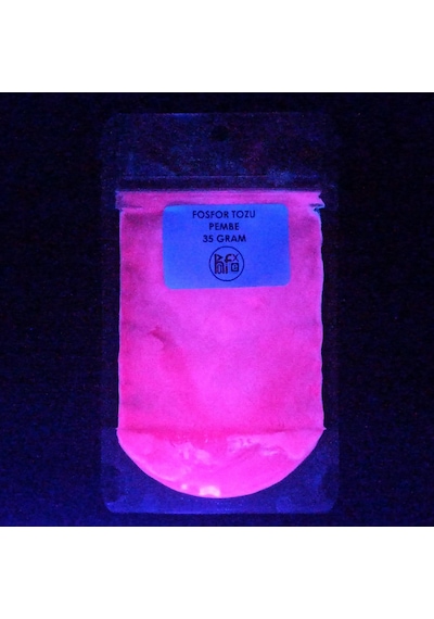 Fosfor Tozu Pembe Karanlıkta Parlayan Epoksi Reçine Ve Sanatsal Fosfor 35 Gr