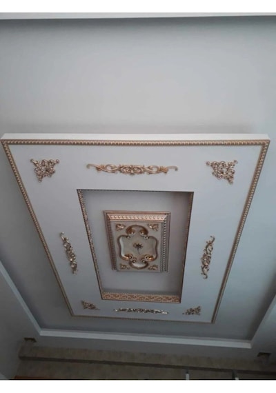 Dekoratif Poliüretan Tavan-duvar-mobilya -dekor-kapı Papatya Motif 10 Cm X 65 Cm