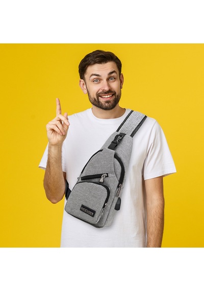 Unisex Power Bank Destekli Mavi Renk Göğüs Çantası Mavi
