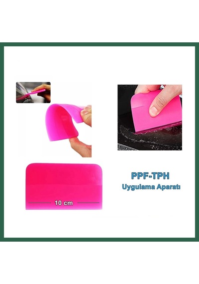 Bezos Ppf/tph Silikon Çekçek Ragle Cam Filmi Çekme Uygulama Aparatı Pembe 10x7.5cm Bzs01