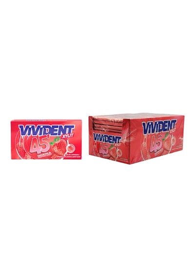 Vivident Xylıt 45 Dakika Çilek Aromalı Şekersiz Sakız 26 G X 18 Adet