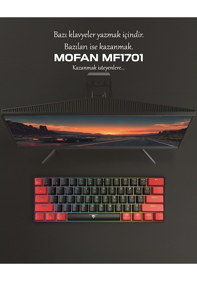 Hadron Mofan Mf1701br Gaming Mekanik Rgb Klavye Blue Switch - Siyah Kırmızı