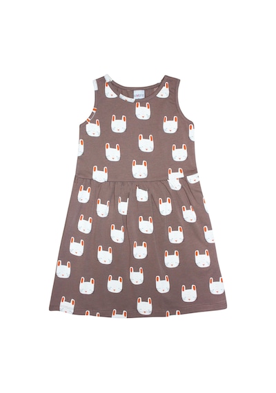 Lovetti Kız Çocuk Sleepy Bunny Desen Kolsuz Elbise 5757-127 Çok Renkli
