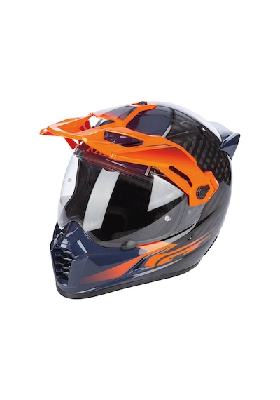 Klim Krios Pro Carbon Echo Adv Rally Motosiklet Kaskı Siyah Oranj Siyah / Oranj