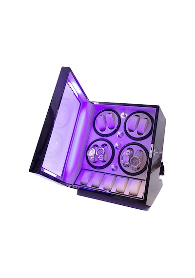 Otomatik Saat Kurma Kutusu Winder Piano Black 8 5 Siyah Içi Krem Watch Winder