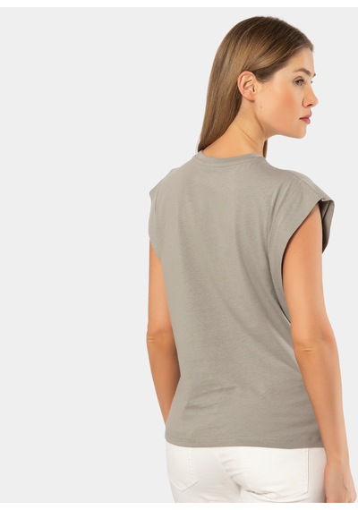 Türen Kadın Vatka Görünümlü T-shirt 3401/gri 001