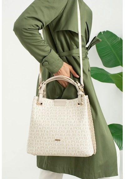 Just Polo Kadın Büyük Boy 4 Bölmeli Günlük Kullanıma Uygun Tote Bag Omuz Çantası 234028mh Bej Yeni