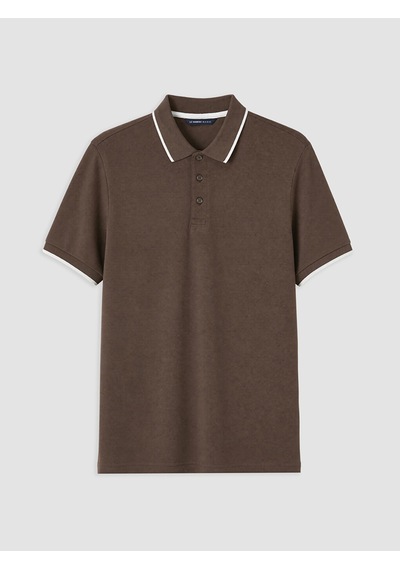 Lcwaıkıkı Classic Kahverengi Standart Fit Polo Yaka Erkek Tişört