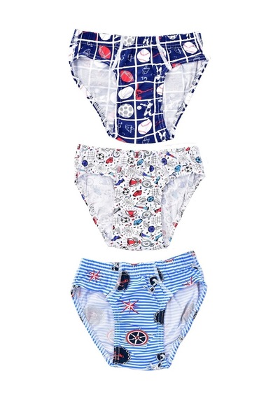 Pemilo Erkek Çocuk 255 Desenli 3'Lü Slip Karışık Renkli (485926318)