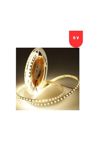 5 Volt 5 Mm 2835 Smd 3000 K Günışığı İç Mekan 120 Ledli 5 Metre Şerit Led