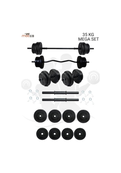 38 Kg Z-Barlı MEGASET Halter Seti Ve Dambıl  Seti Ağırlık Fitness Seti