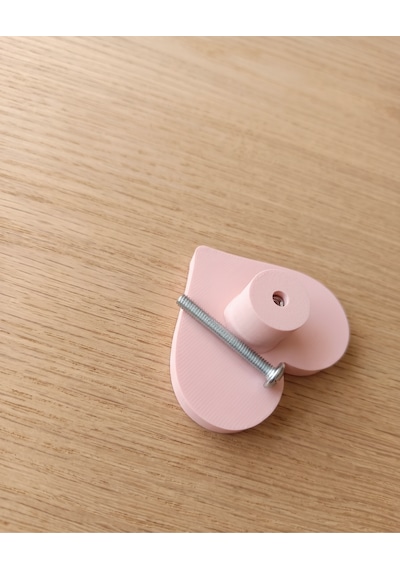 Kalp Görünümlü Dolap Kulpu - Çocuk Odası,mutfak Modern, Şık Ve Dayanıklı Tekli Toz Pembe