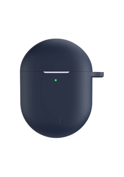 Koodmax Xiaomi Redmi Buds 3 Pro / Airdots 3 Pro Uyumlu Silikon Kılıf + Metal Kopça - Lacivert