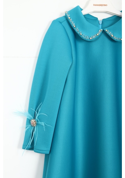 Xo Kids Kız Çocuk Elbise 4-8 Yaş 9096 Mavi