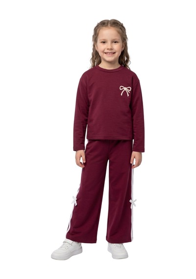 New Kids Kız Takım Çocuk Uzun Kol Fiyonk Brd Detaylı -91250 Bordo