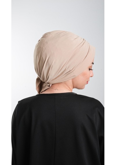 Hürrem Bone Sütlü Kahve Pratik Hazır Geçmeli Tesettür Bone Kesik Elyaf Sade 2111 26 Sütlü Kahve