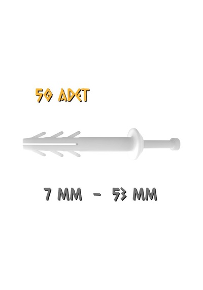 Made Extra Plastik Çivili Korniş Montaj Dübeli 7 Mm. - 50 Adet