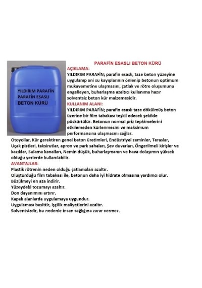 Parafin Esaslı Beton Kür Malzemesi 25 KG